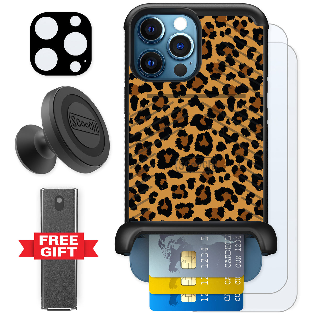 Scooch Wingmate Fierce Feline for iPhone 12 Pro Max — Defender Bundle