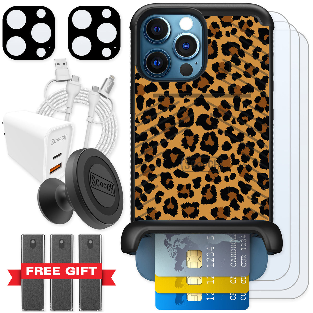 Scooch Wingmate Fierce Feline for iPhone 12 Pro — Ultimate Bundle