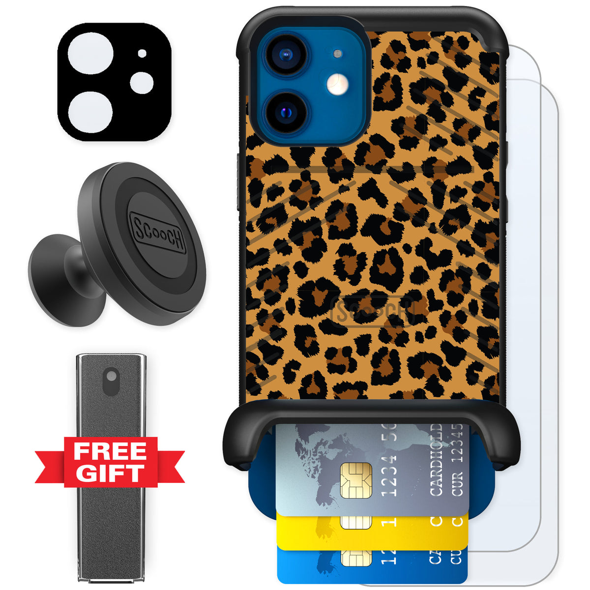 Scooch Wingmate Fierce Feline for iPhone 12 — Defender Bundle