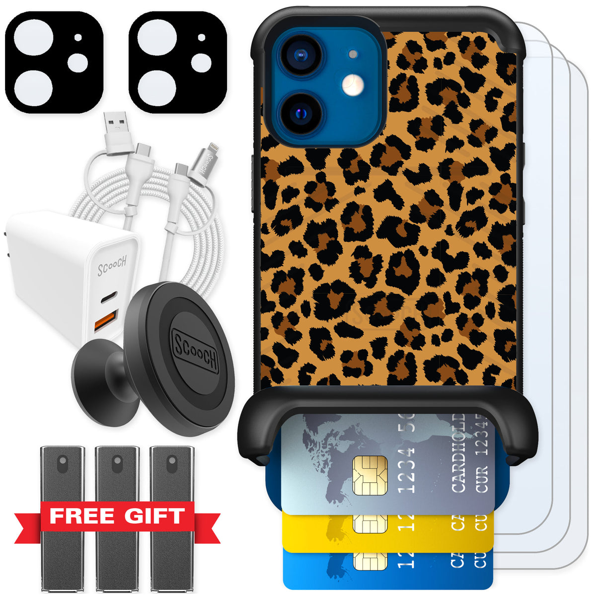 Scooch Wingmate Fierce Feline for iPhone 12 mini — Ultimate Bundle