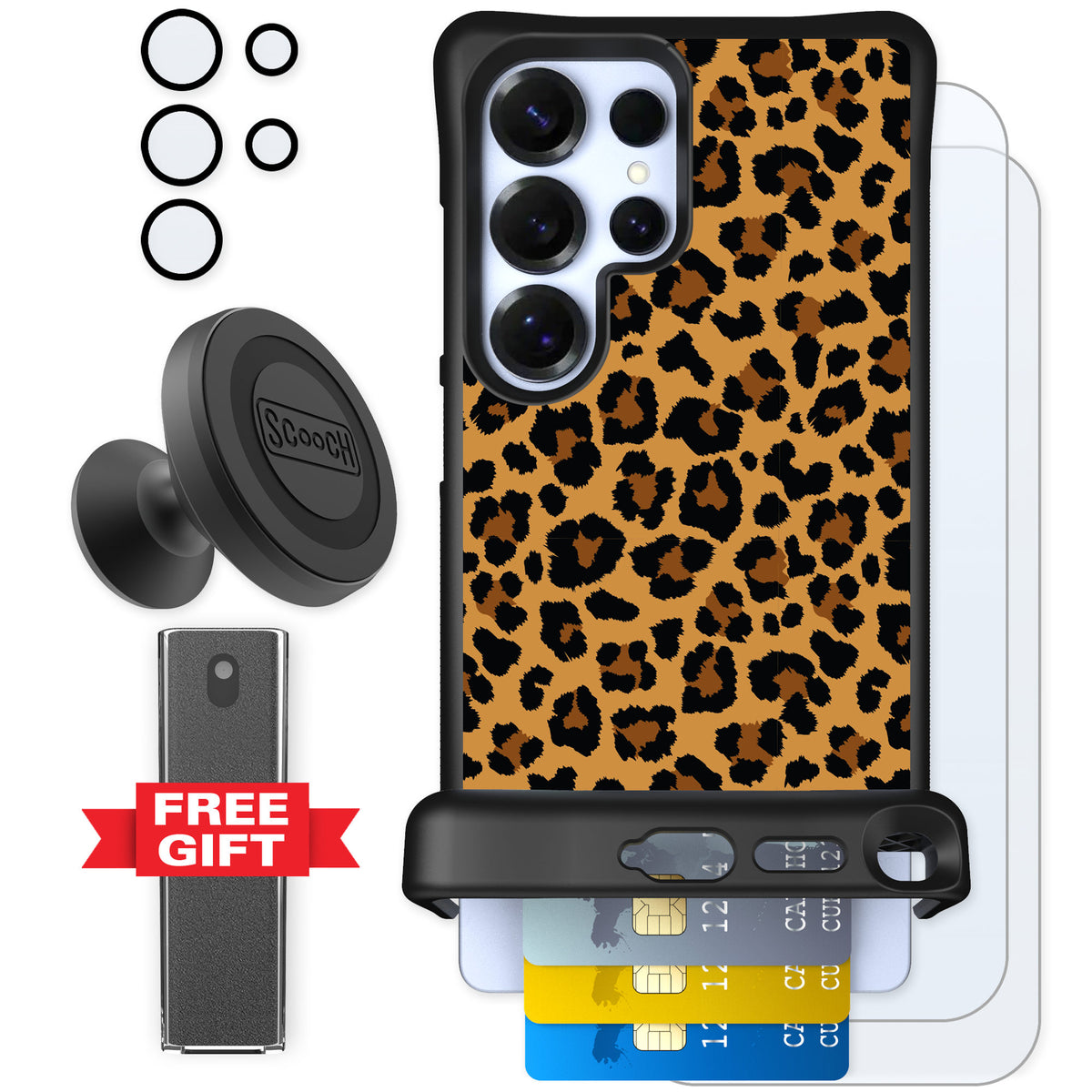 Scooch Wingmate Fierce Feline for Galaxy S25 Ultra — Defender Bundle