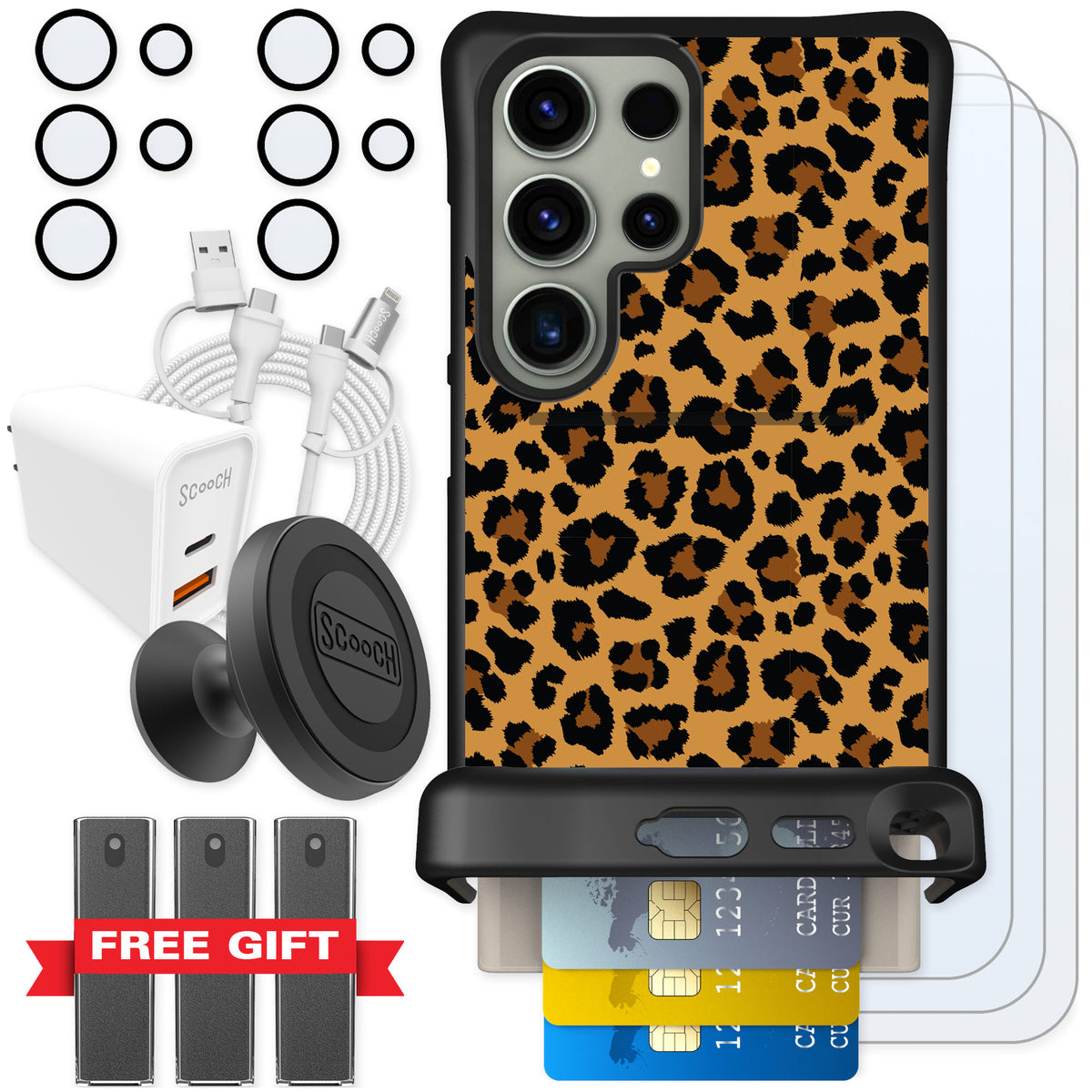 Scooch Wingmate Fierce Feline for Galaxy S24 Ultra — Ultimate Bundle
