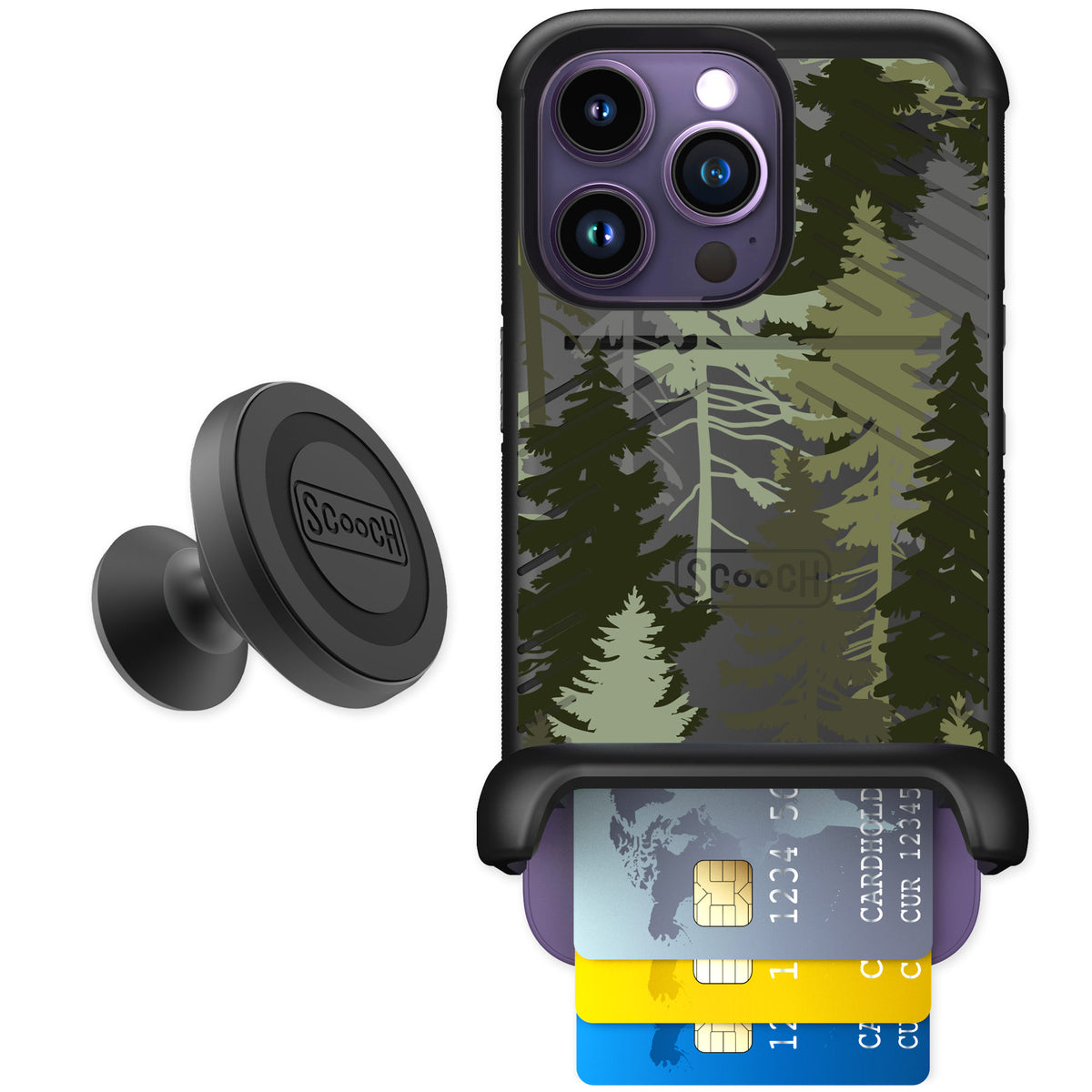 Scooch Wingmate Hidden Pines for iPhone 14 Pro — Starter Bundle