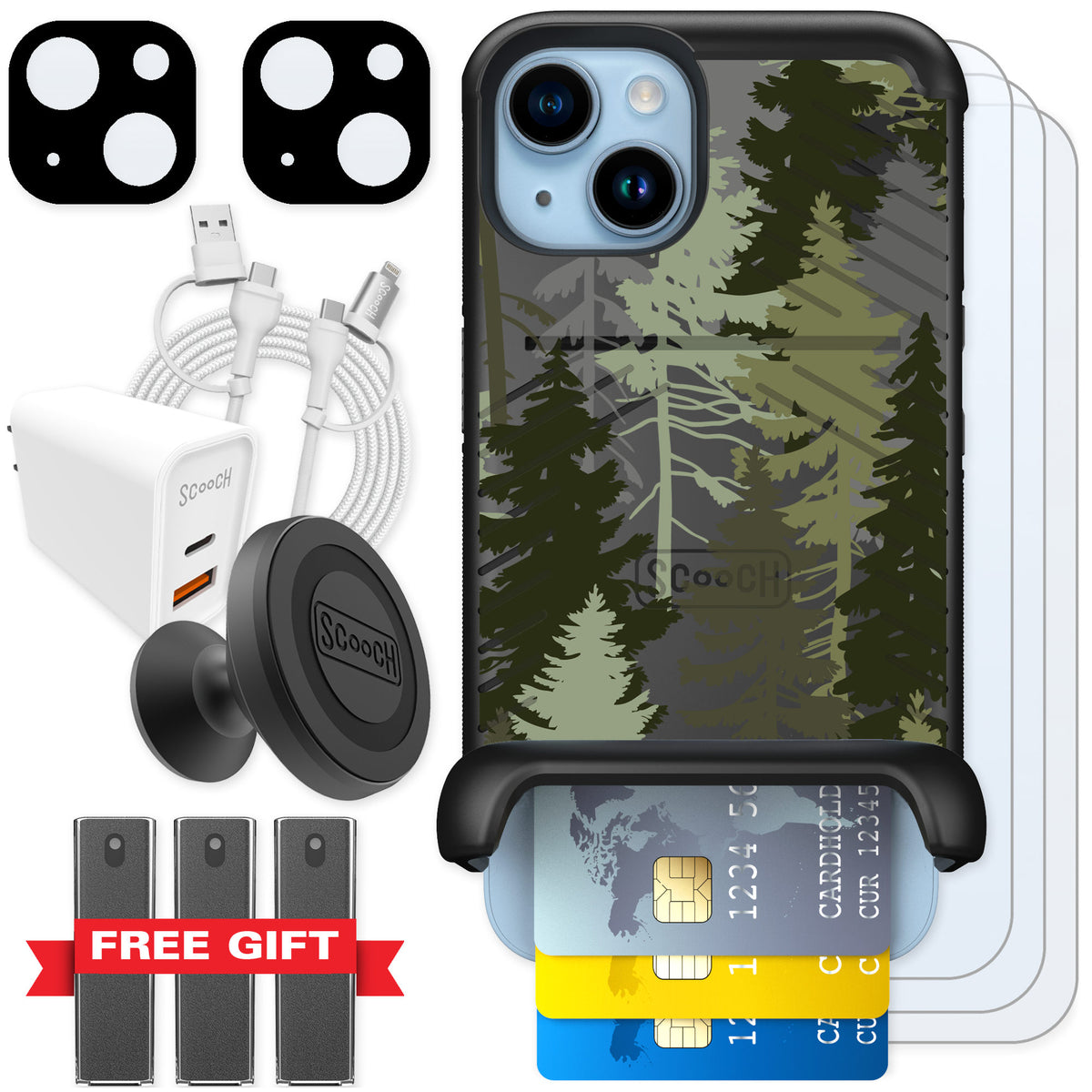 Scooch Wingmate Hidden Pines for iPhone 14 — Ultimate Bundle