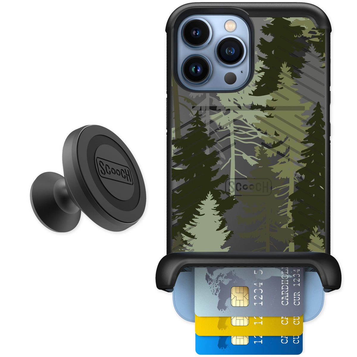 Scooch Wingmate Hidden Pines for iPhone 13 Pro Max — Starter Bundle