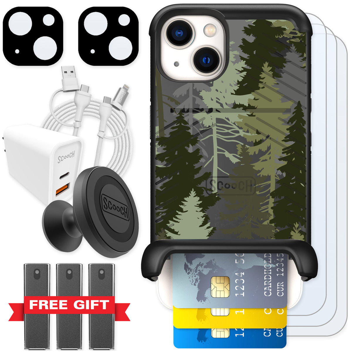 Scooch Wingmate Hidden Pines for iPhone 13 — Ultimate Bundle