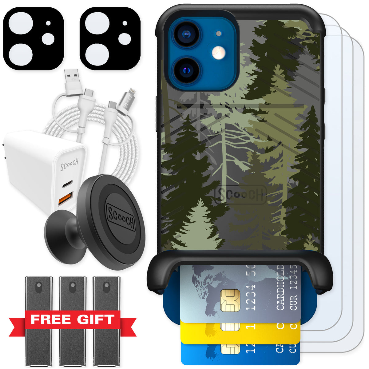 Scooch Wingmate Hidden Pines for iPhone 12 — Ultimate Bundle