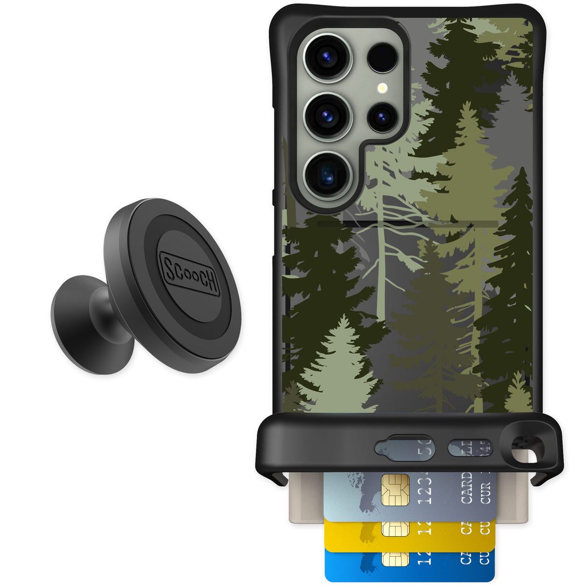 Scooch Wingmate Hidden Pines for Galaxy S24 Ultra — Starter Bundle