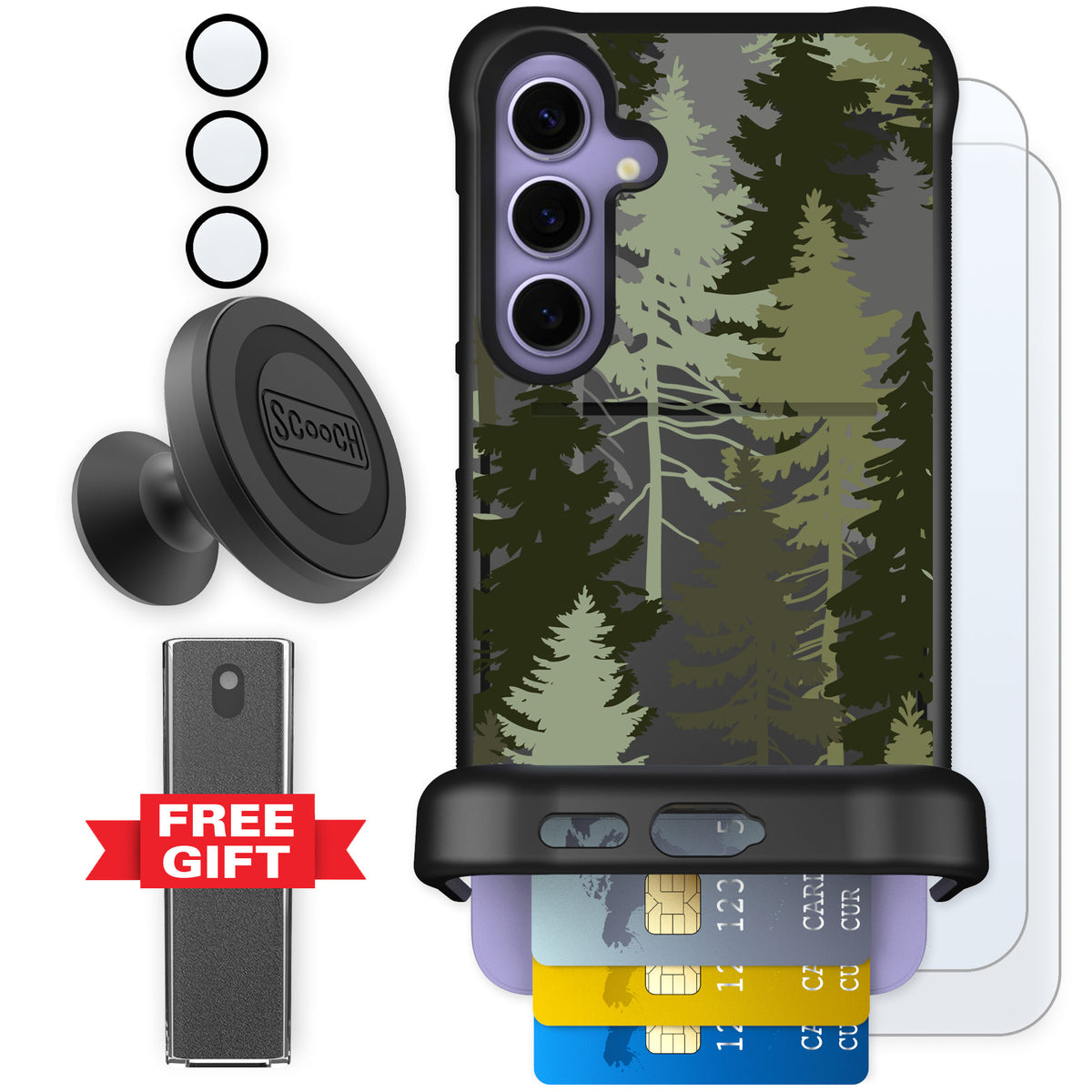 Scooch Wingmate Hidden Pines for Galaxy S24+ — Defender Bundle