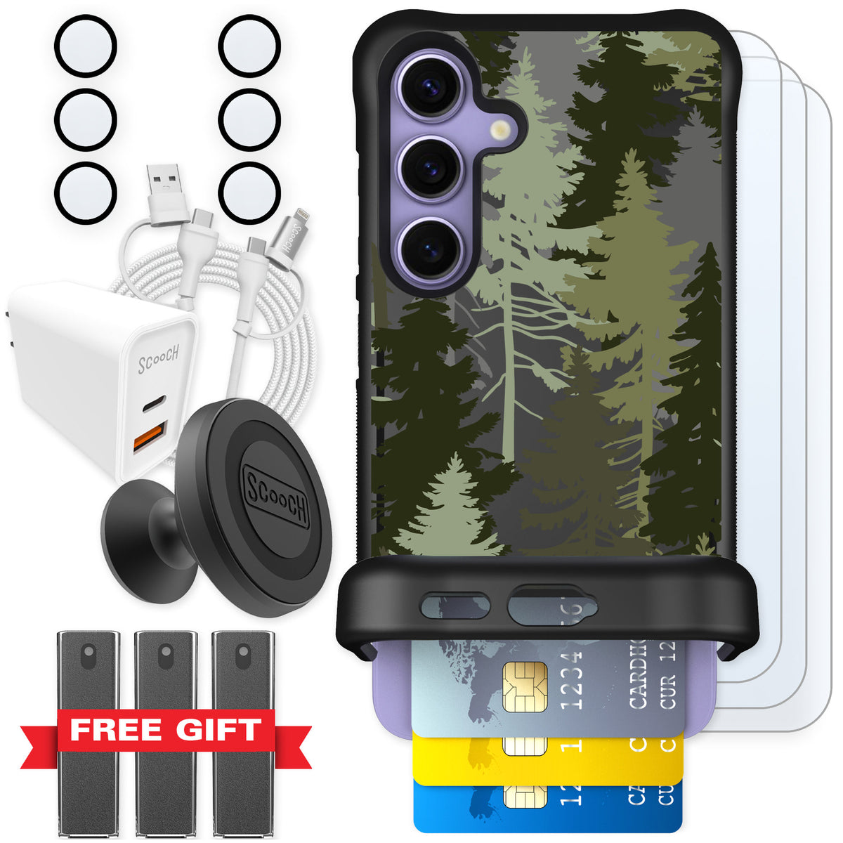 Scooch Wingmate Hidden Pines for Galaxy S24 — Ultimate Bundle