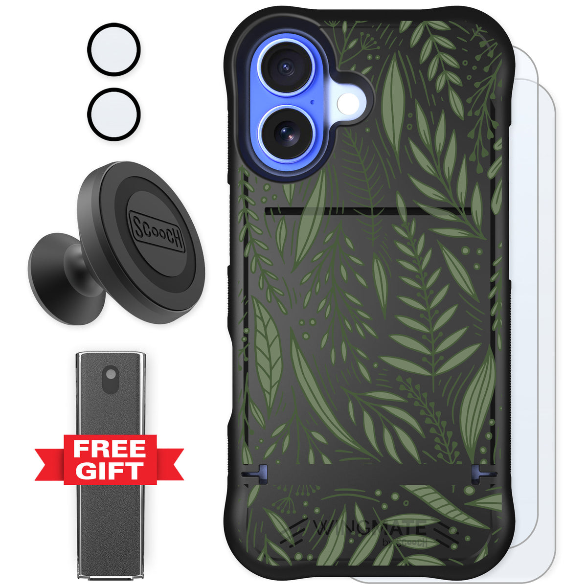 Scooch Wingmate Willow Garden for iPhone 16 — Defender Bundle