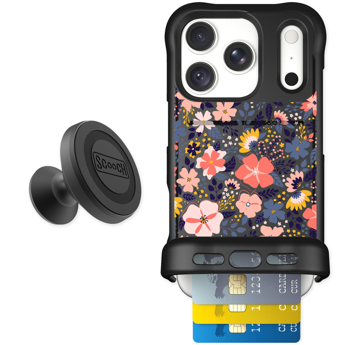 Scooch Wingmate Wildflowers for iPhone 18 Pro — Starter Bundle