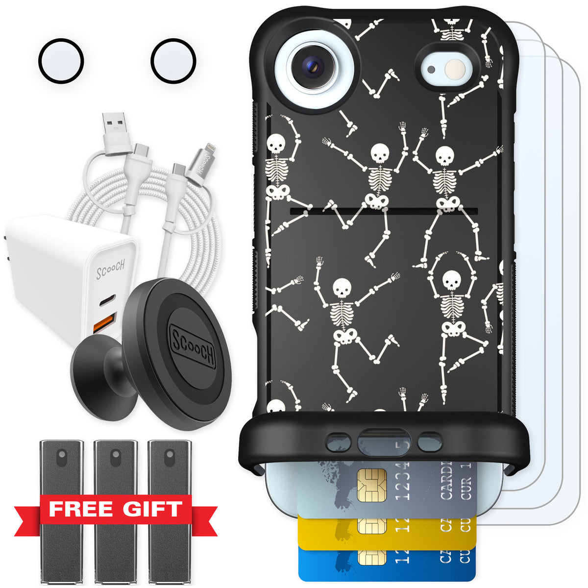Scooch Wingmate Swinging Skeletons for iPhone Air — Ultimate Bundle