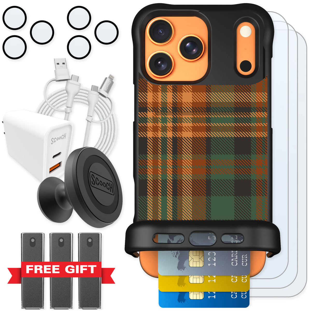 Scooch Wingmate Fall Flannel for iPhone 17 Pro Max — Ultimate Bundle