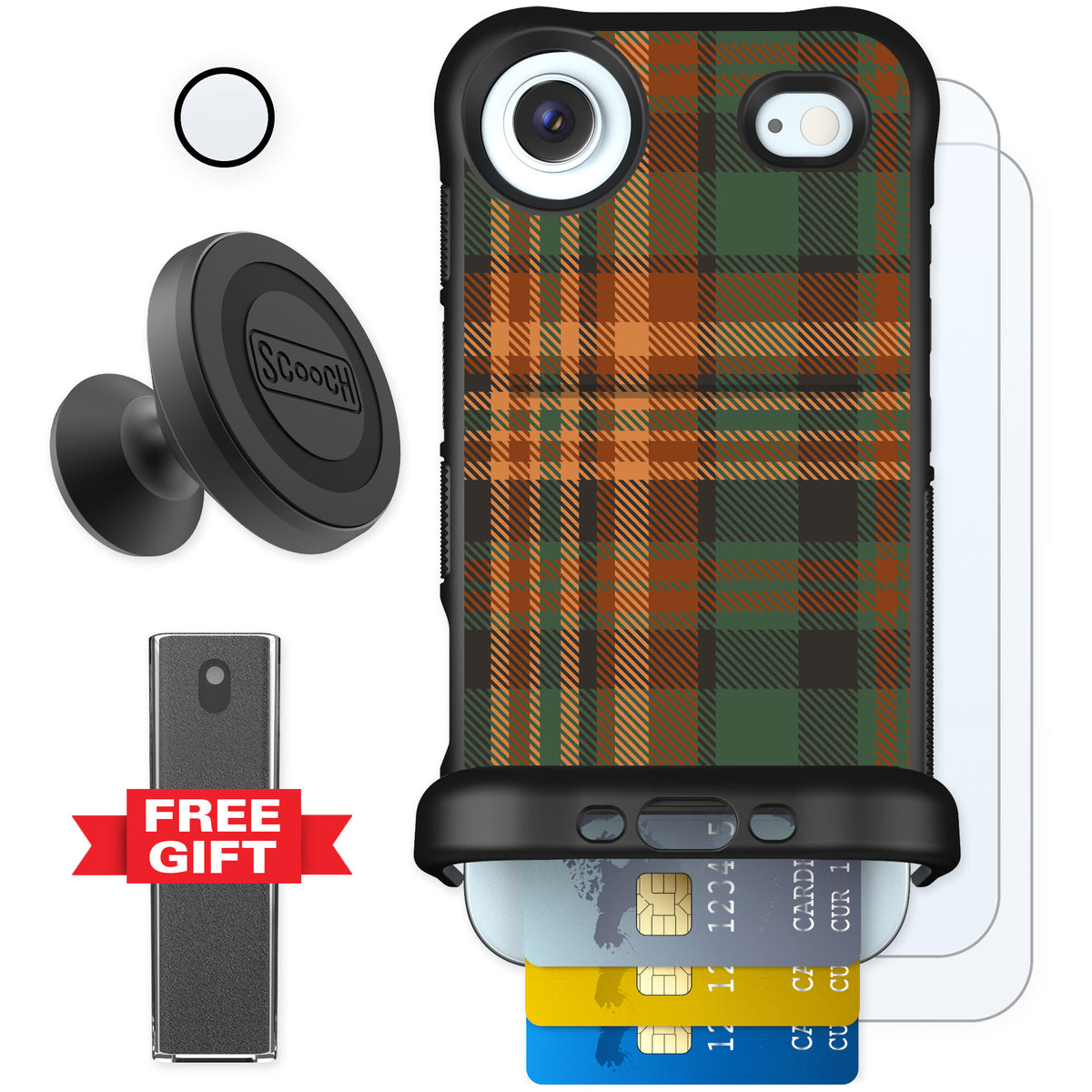 Scooch Wingmate Fall Flannel for iPhone Air — Defender Bundle