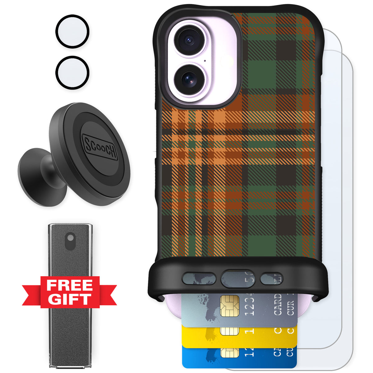 Scooch Wingmate Fall Flannel for iPhone 17 — Defender Bundle