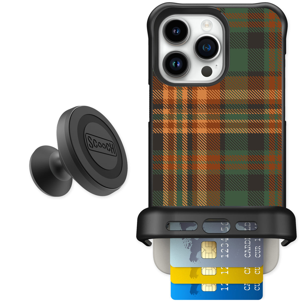Scooch Wingmate Fall Flannel for iPhone 15 Pro Max — Starter Bundle