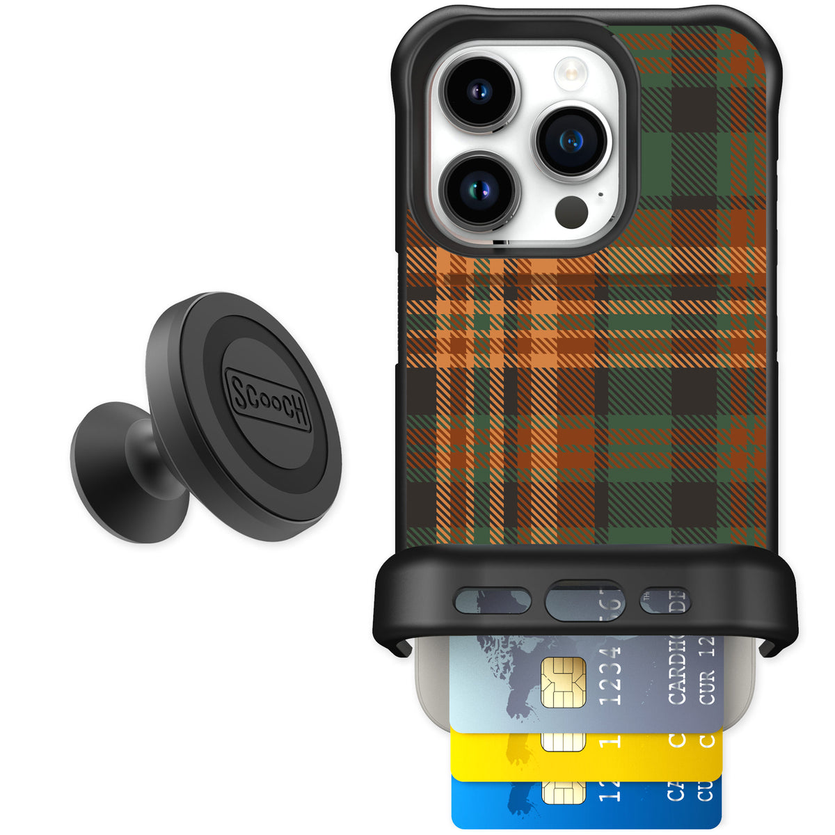 Scooch Wingmate Fall Flannel for iPhone 15 Pro — Starter Bundle