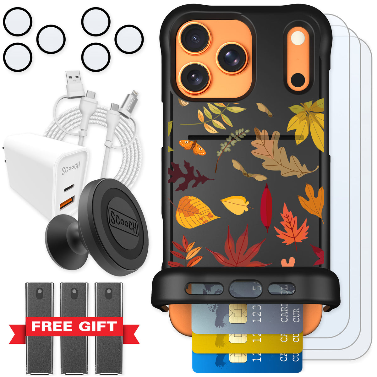 Scooch Wingmate Autumn Leaves for iPhone 17 Pro Max — Ultimate Bundle