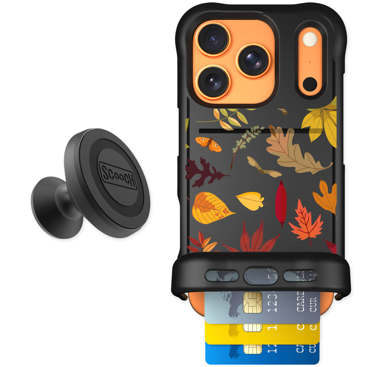 Scooch Wingmate Autumn Leaves for iPhone 17 Pro — Starter Bundle