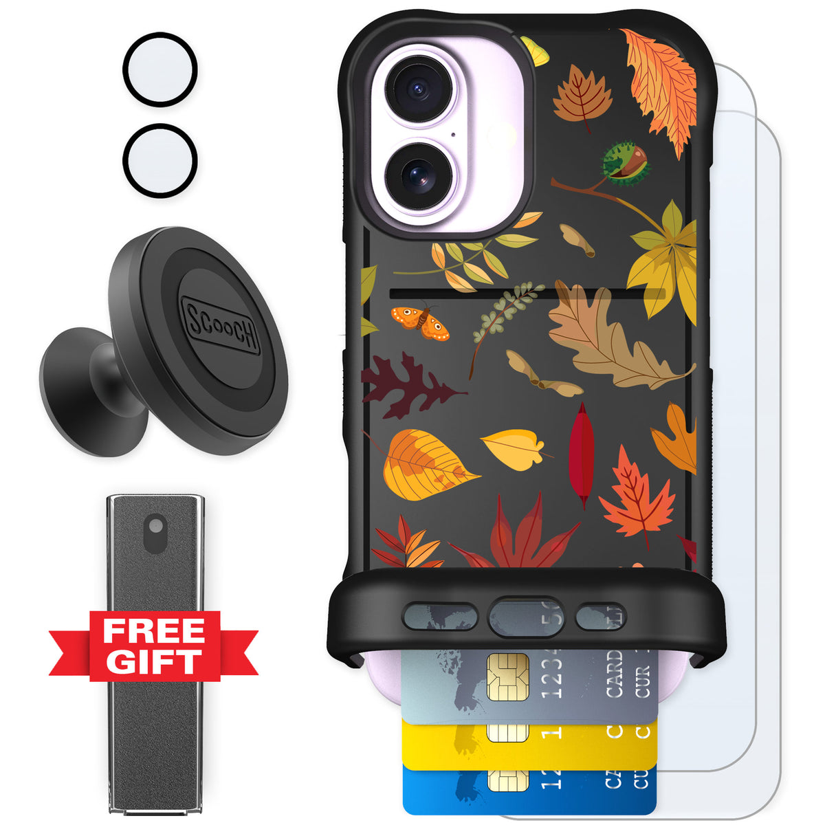 Scooch Wingmate Autumn Leaves for iPhone 17 — Defender Bundle