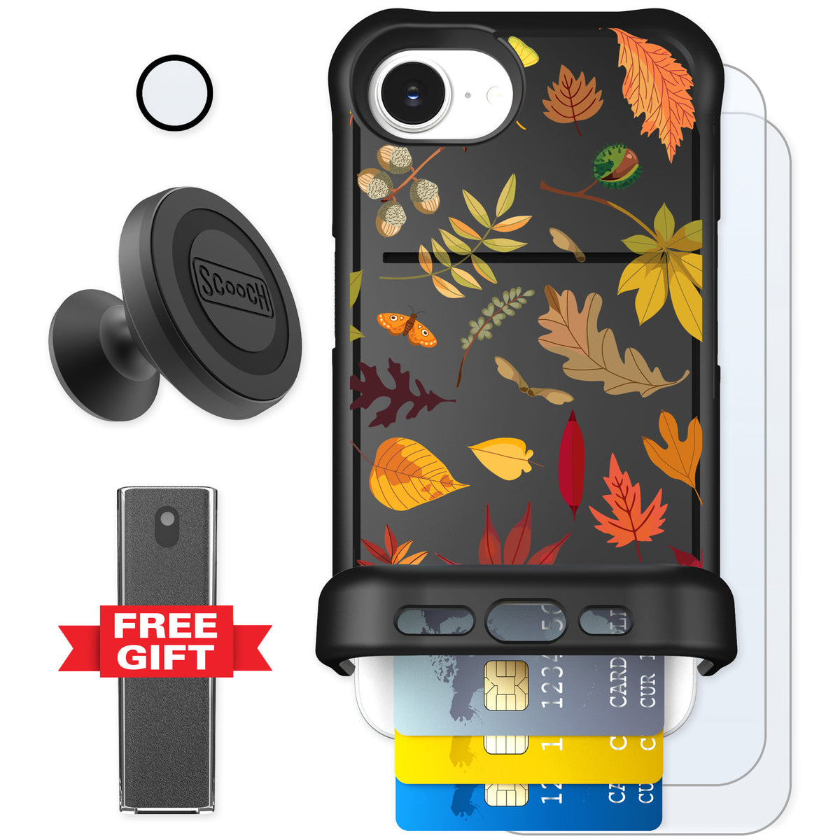 Scooch Wingmate Autumn Leaves for iPhone 17e — Defender Bundle