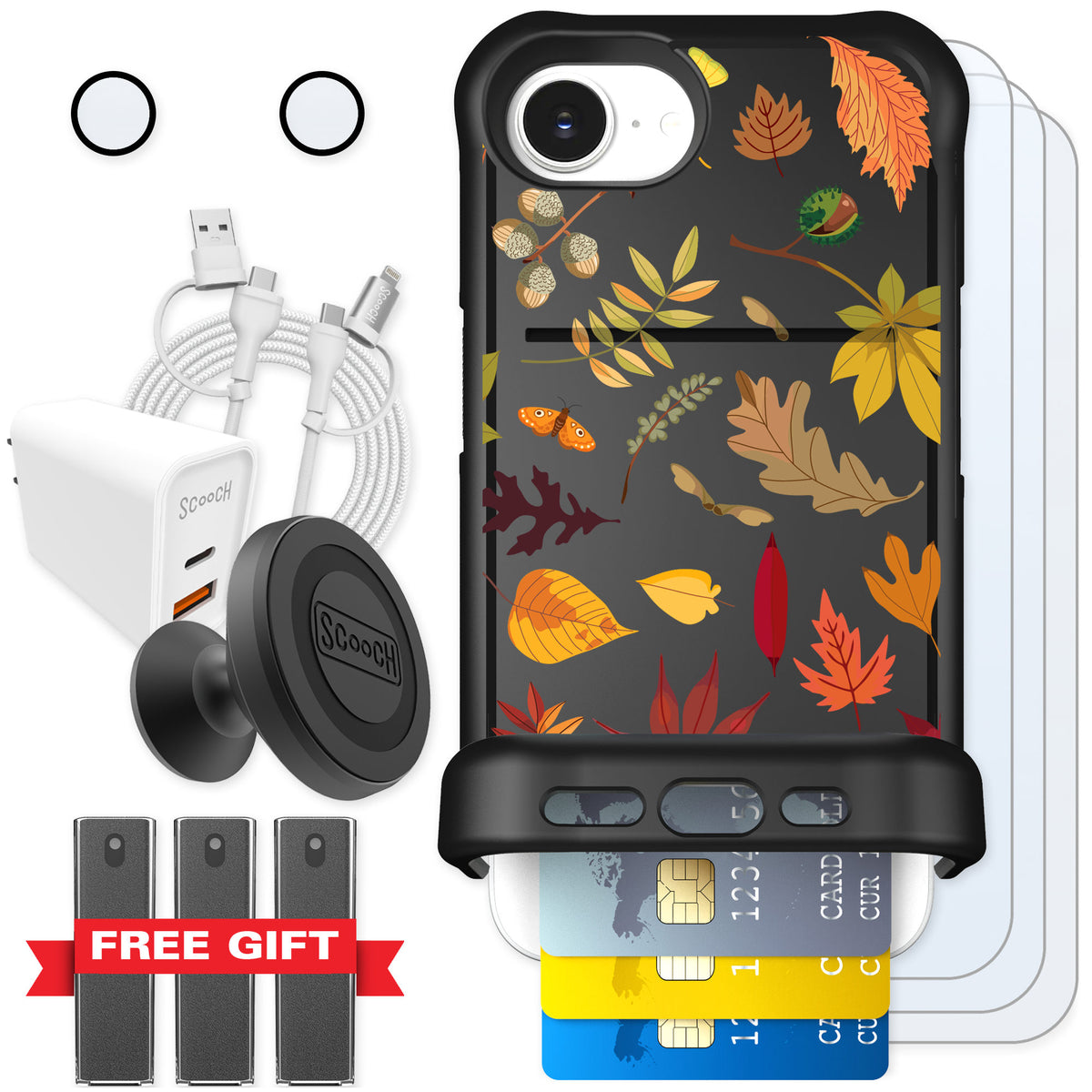 Scooch Wingmate Autumn Leaves for iPhone 17e — Ultimate Bundle