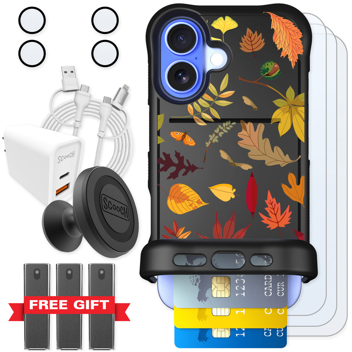 Scooch Wingmate Autumn Leaves for iPhone 16 — Ultimate Bundle