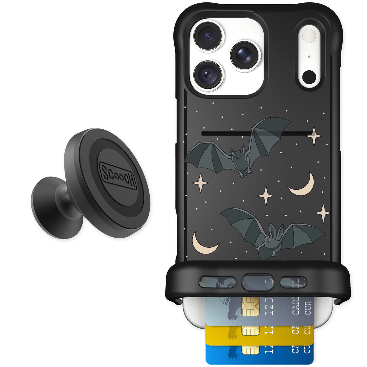 Scooch Wingmate Batty Skies for iPhone 18 Pro Max — Starter Bundle