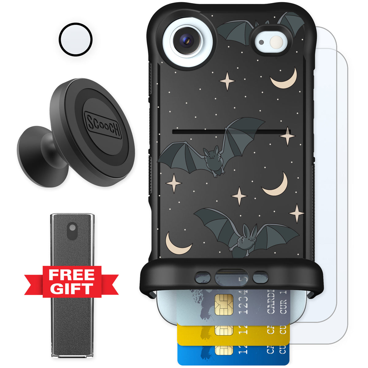 Scooch Wingmate Batty Skies for iPhone Air — Defender Bundle