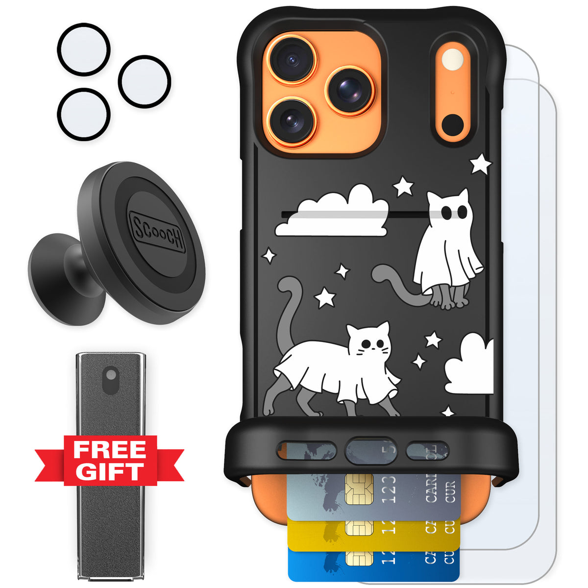 Scooch Wingmate Scaredy Cats for iPhone 17 Pro Max — Defender Bundle