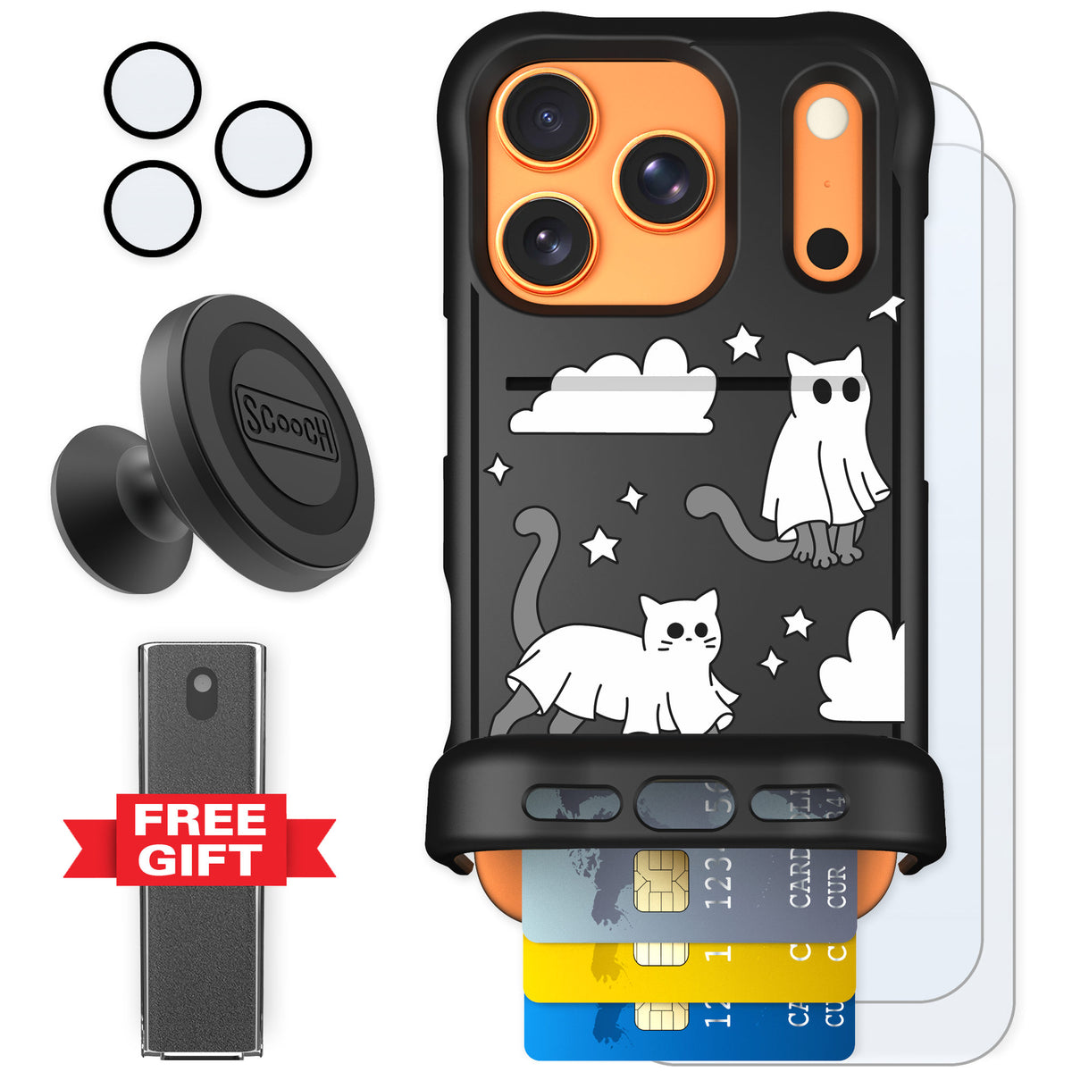 Scooch Wingmate Scaredy Cats for iPhone 17 Pro — Defender Bundle