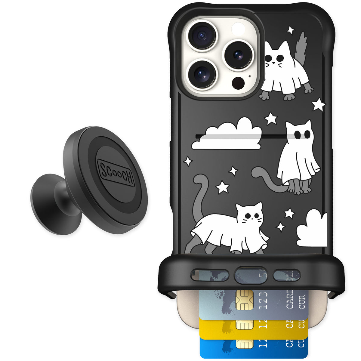 Scooch Wingmate Scaredy Cats for iPhone 16 Pro Max — Starter Bundle