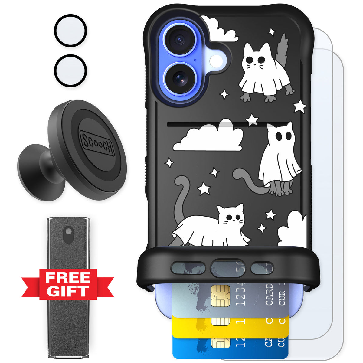 Scooch Wingmate Scaredy Cats for iPhone 16 — Defender Bundle