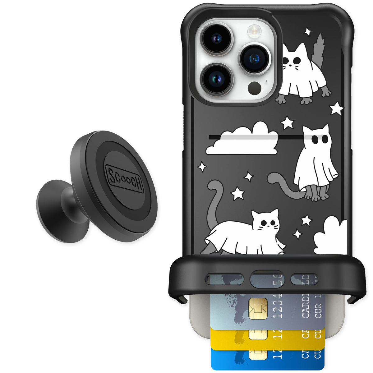 Scooch Wingmate Scaredy Cats for iPhone 15 Pro Max — Starter Bundle