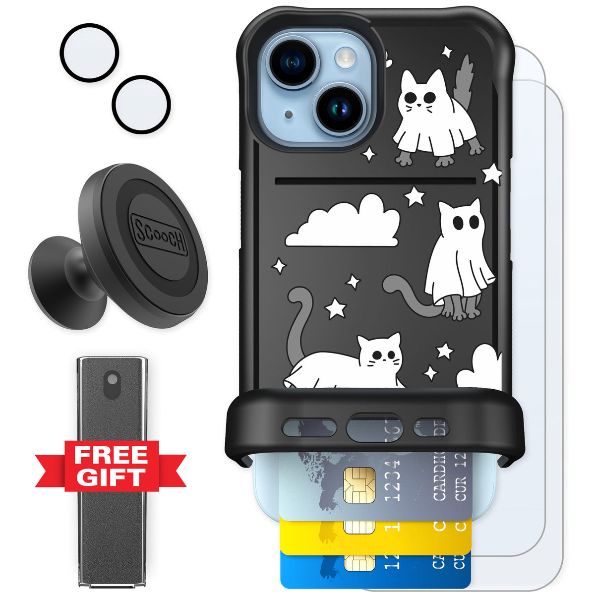 Scooch Wingmate Scaredy Cats for iPhone 15 — Defender Bundle