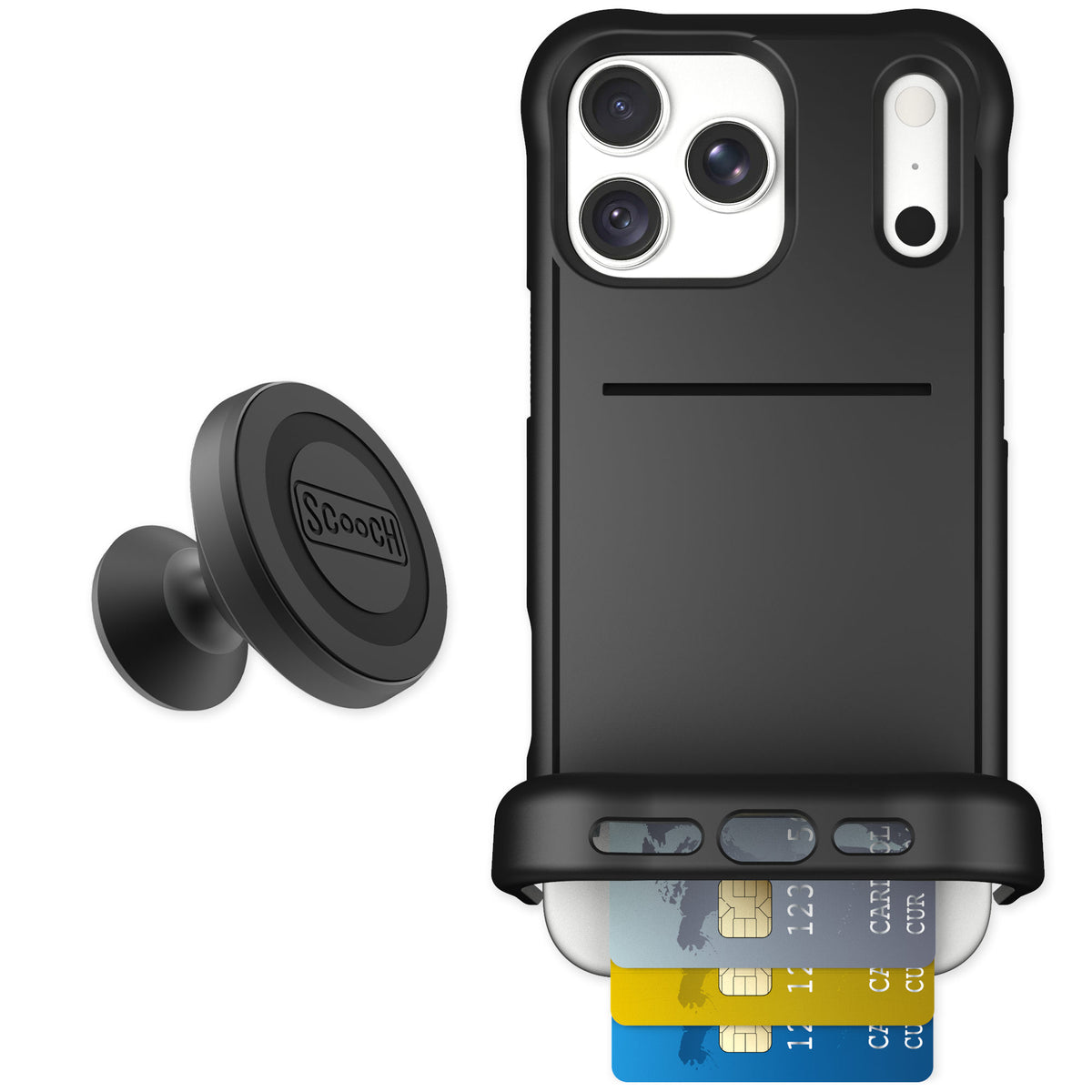 Scooch Wingmate Black for iPhone 18 Pro Max — Starter Bundle