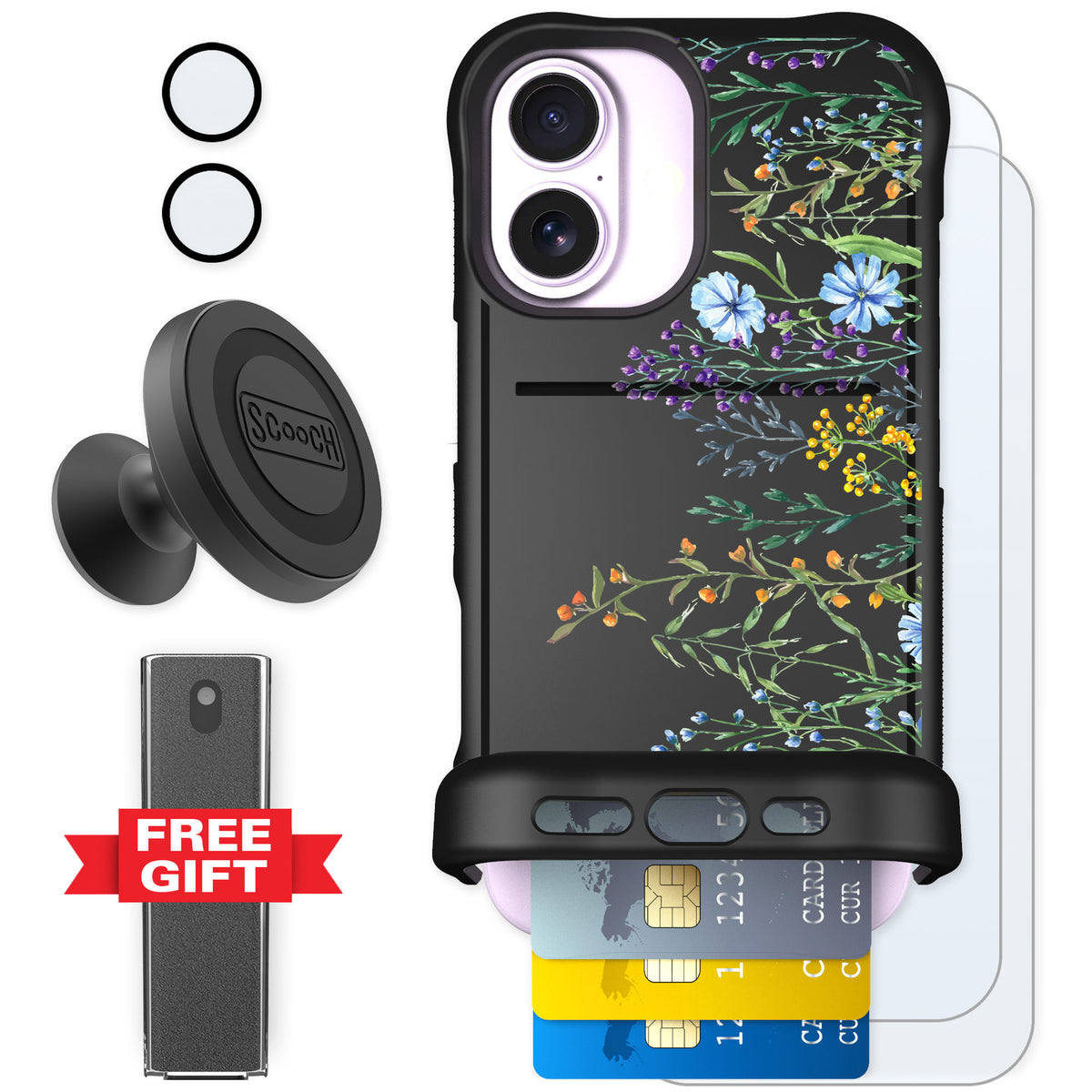 Scooch Wingmate Meadow Bloom for iPhone 17 — Defender Bundle