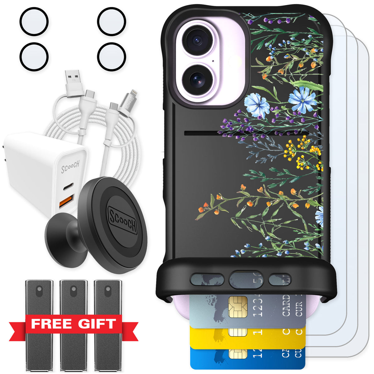 Scooch Wingmate Meadow Bloom for iPhone 17 — Ultimate Bundle