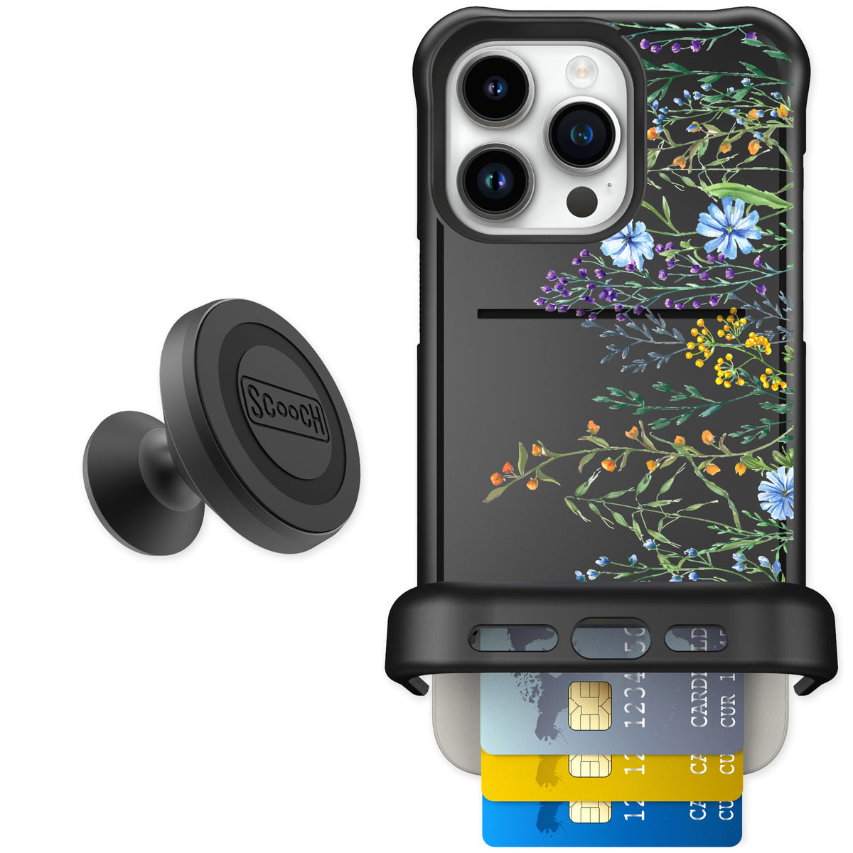 Scooch Wingmate Meadow Bloom for iPhone 15 Pro Max — Starter Bundle
