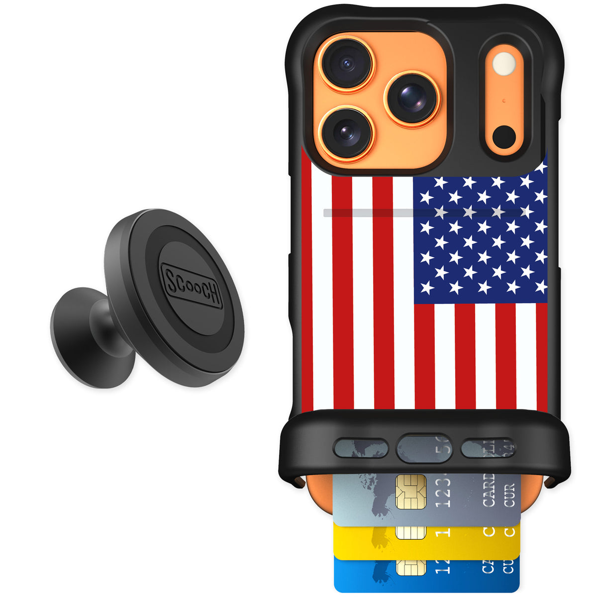 Scooch Wingmate Stars And Stripes for iPhone 17 Pro — Starter Bundle