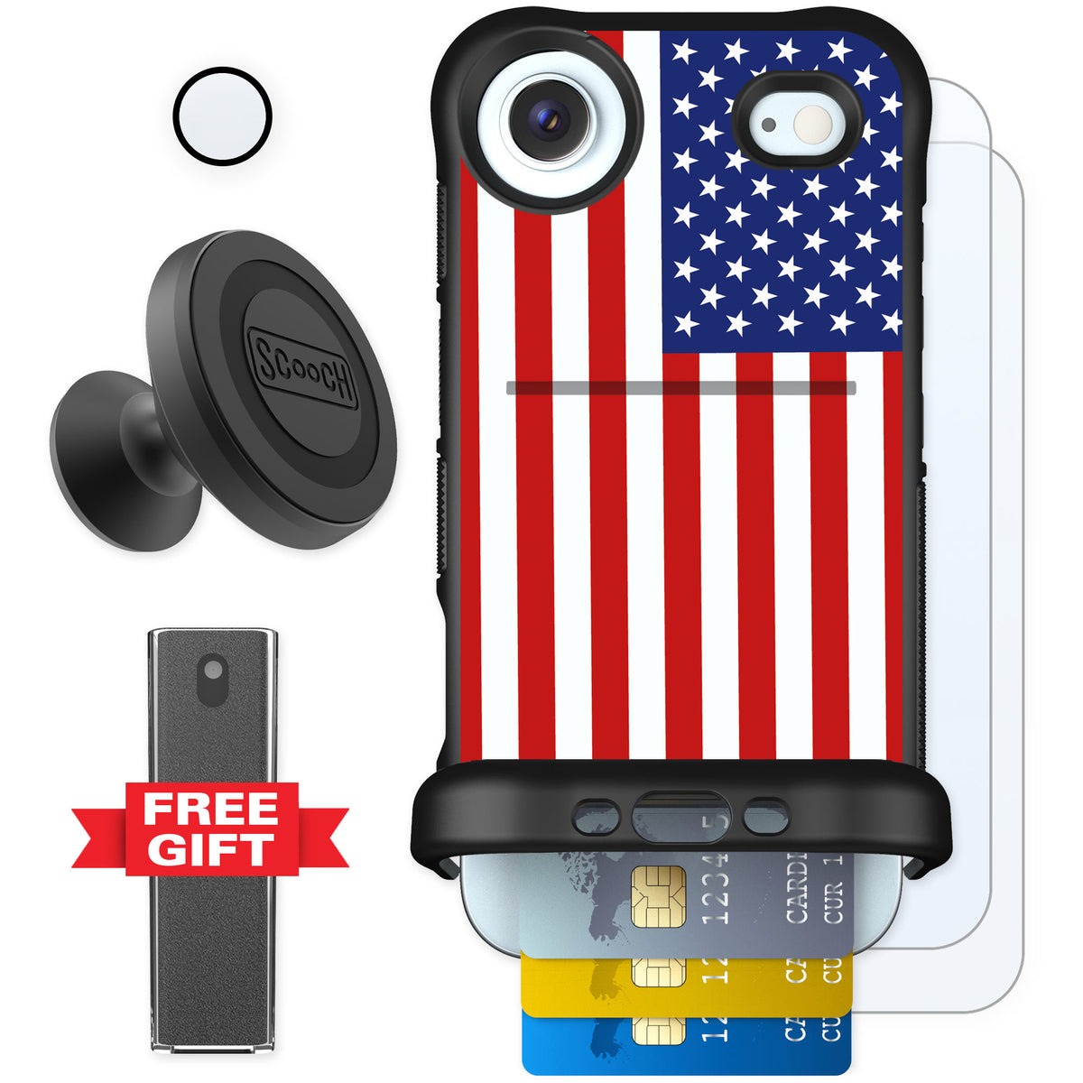 Scooch Wingmate Stars And Stripes for iPhone Air — Defender Bundle