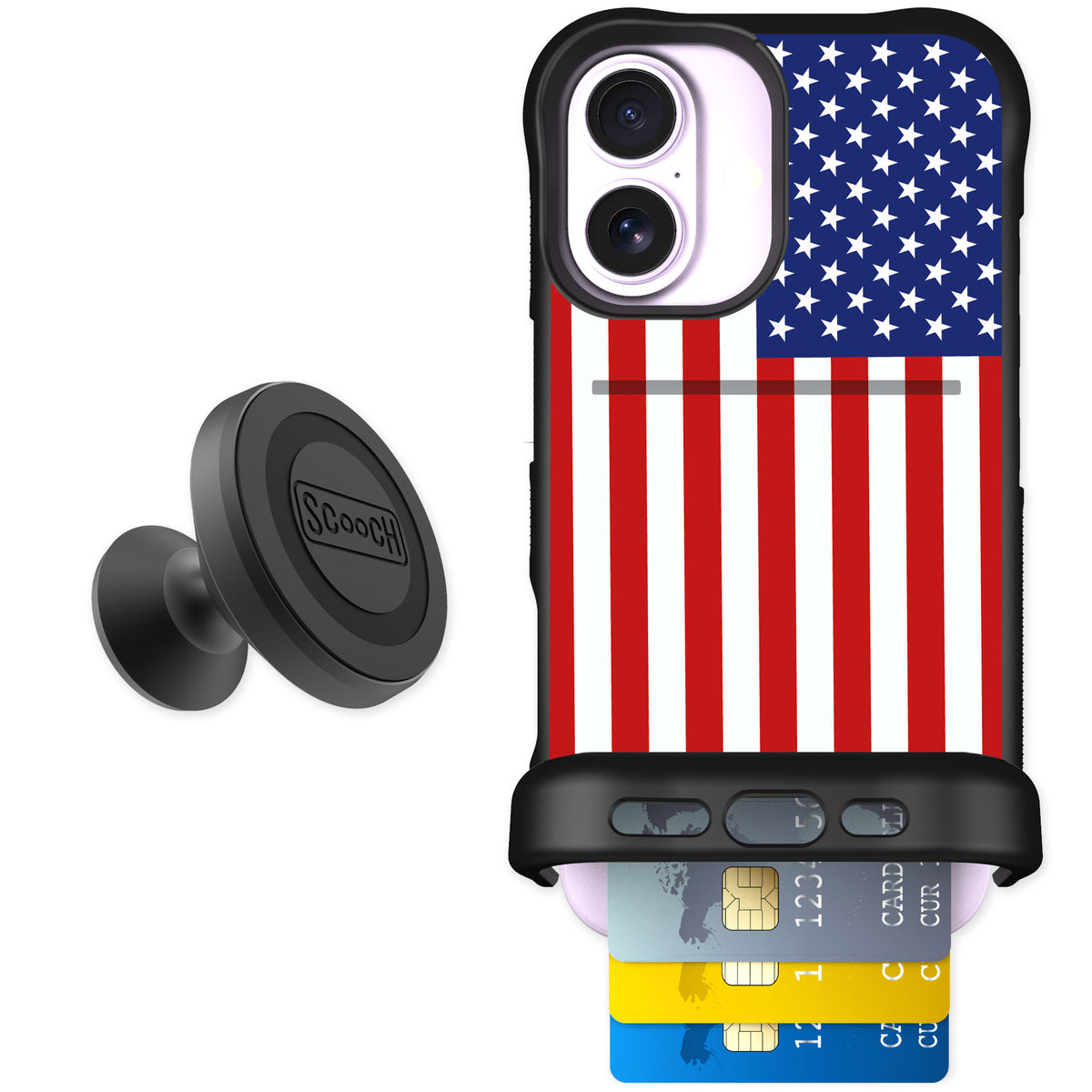 Scooch Wingmate Stars And Stripes for iPhone 17 — Starter Bundle