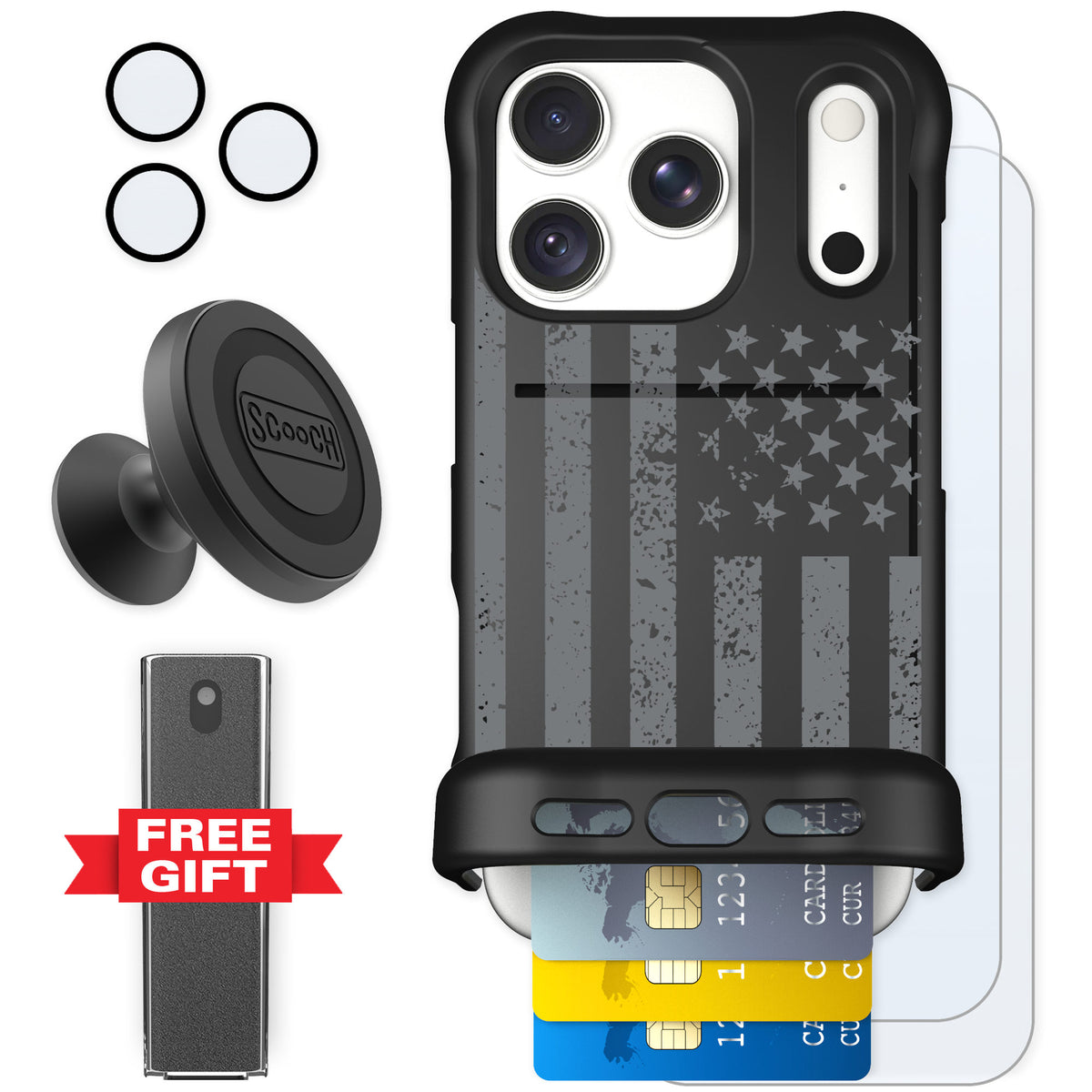Scooch Wingmate Weathered Glory for iPhone 18 Pro — Defender Bundle