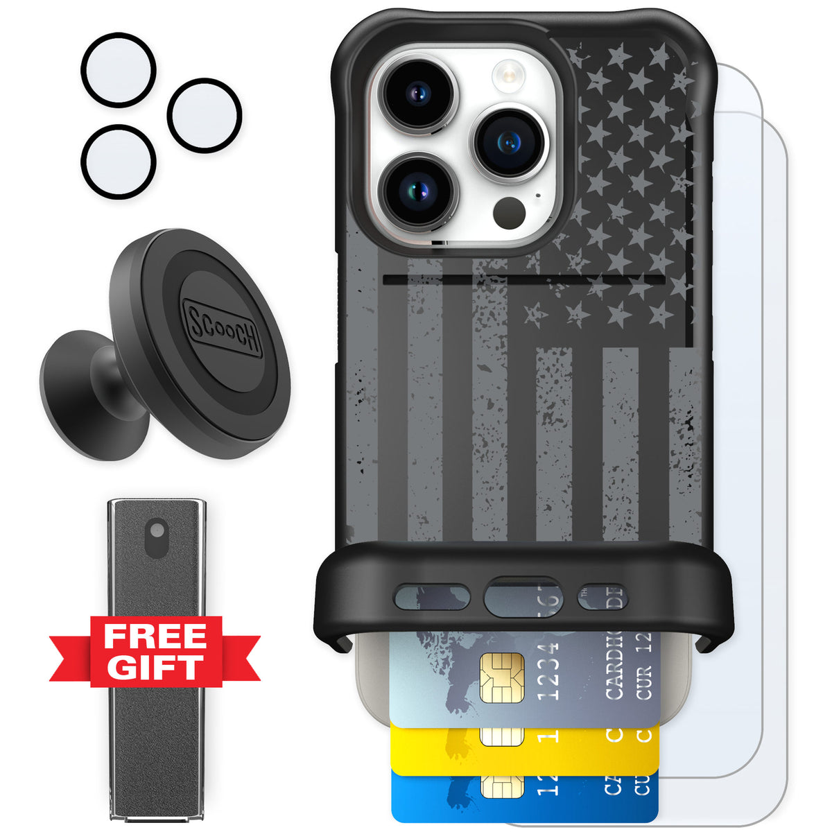 Scooch Wingmate Weathered Glory for iPhone 15 Pro — Defender Bundle