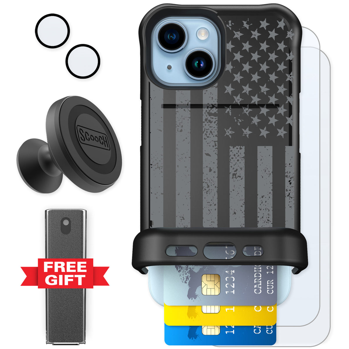 Scooch Wingmate Weathered Glory for iPhone 15 — Defender Bundle
