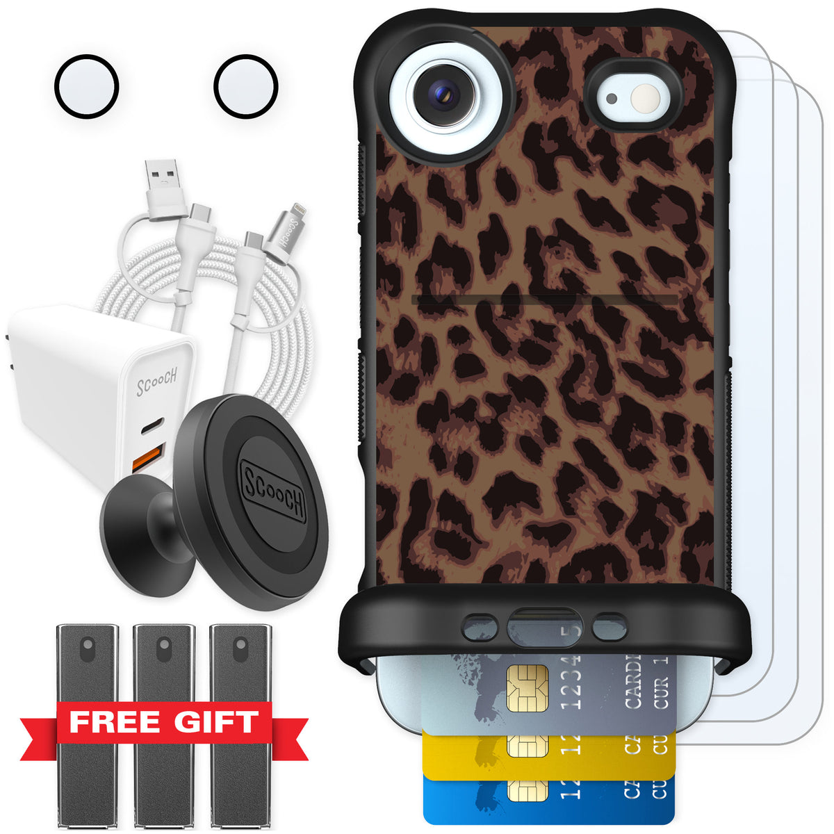 Scooch Wingmate Luxe Leopard for iPhone Air — Ultimate Bundle