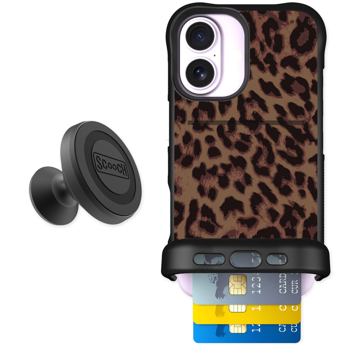 Scooch Wingmate Luxe Leopard for iPhone 17 — Starter Bundle