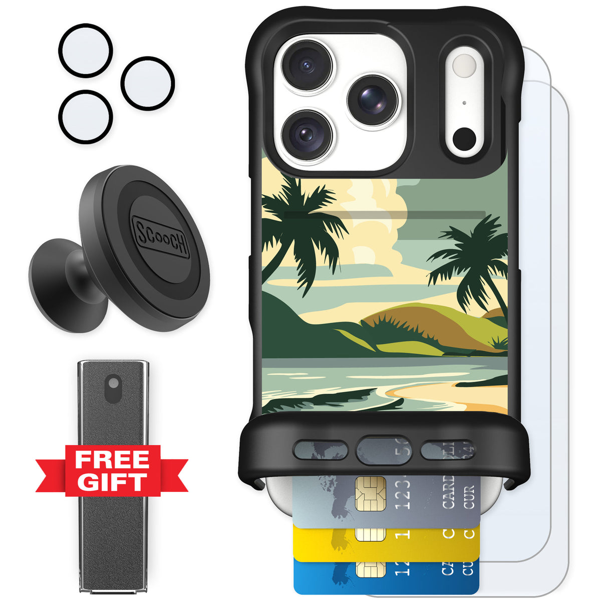 Scooch Wingmate Paradise Cove for iPhone 18 Pro — Defender Bundle