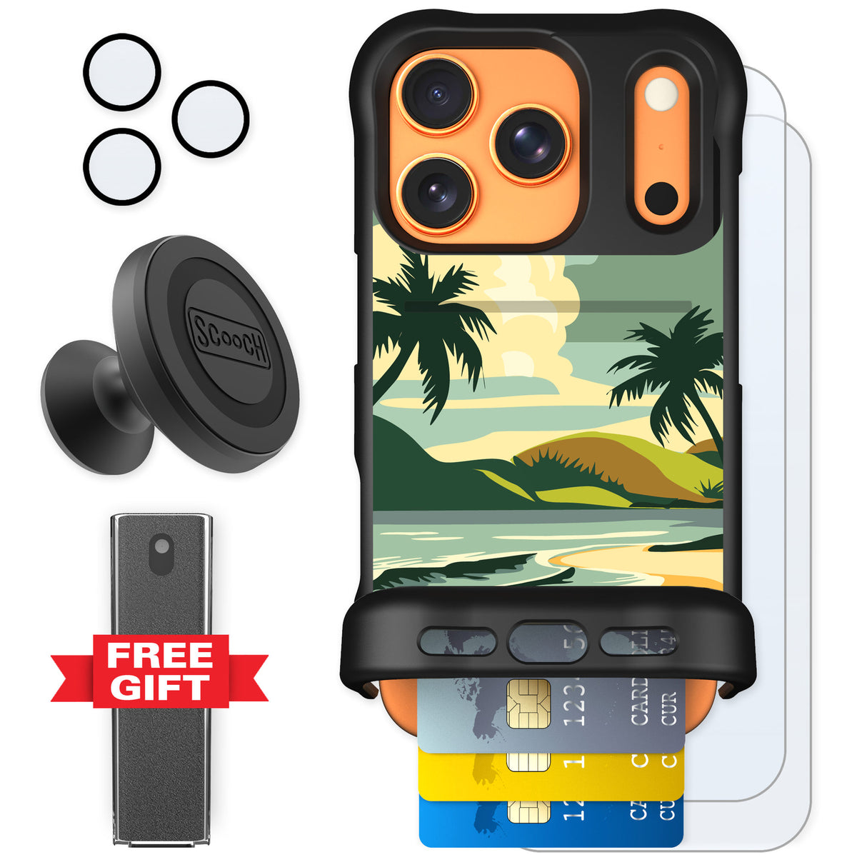 Scooch Wingmate Paradise Cove for iPhone 17 Pro — Defender Bundle